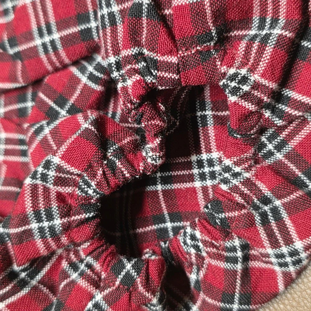 Gymboree 12 mo Red Plaid Sleeveless Jumper Dress and Diaper Cover Set Holiday